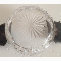 Конфетница хрусталь с серебряными ручками, серебро 84 проба