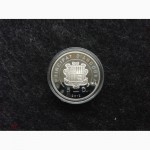 Монета Андорры Птица Зарянка. 5 динер 2012 года. Серебро