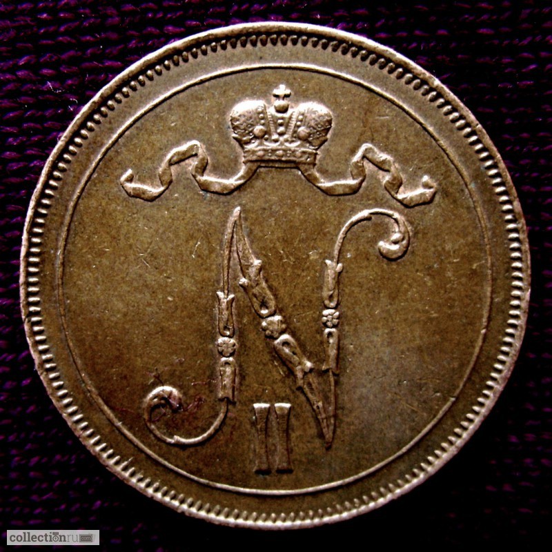 Фото 2. Раритет. Медная монета 10 пенни 1917 год