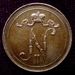 Раритет. Медная монета 10 пенни 1917 год