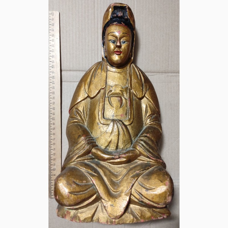 Фото 3. Деревянная скульптура будда бодхисаттва падмапани, 19 век