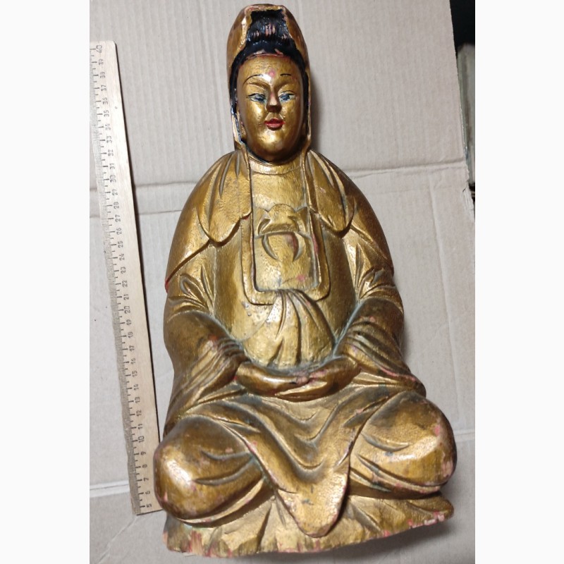 Фото 8. Деревянная скульптура будда бодхисаттва падмапани, 19 век