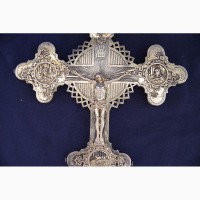Старинный напрестольный крест. Серебро 84. Мастерская В.П. Москва, 1875 год