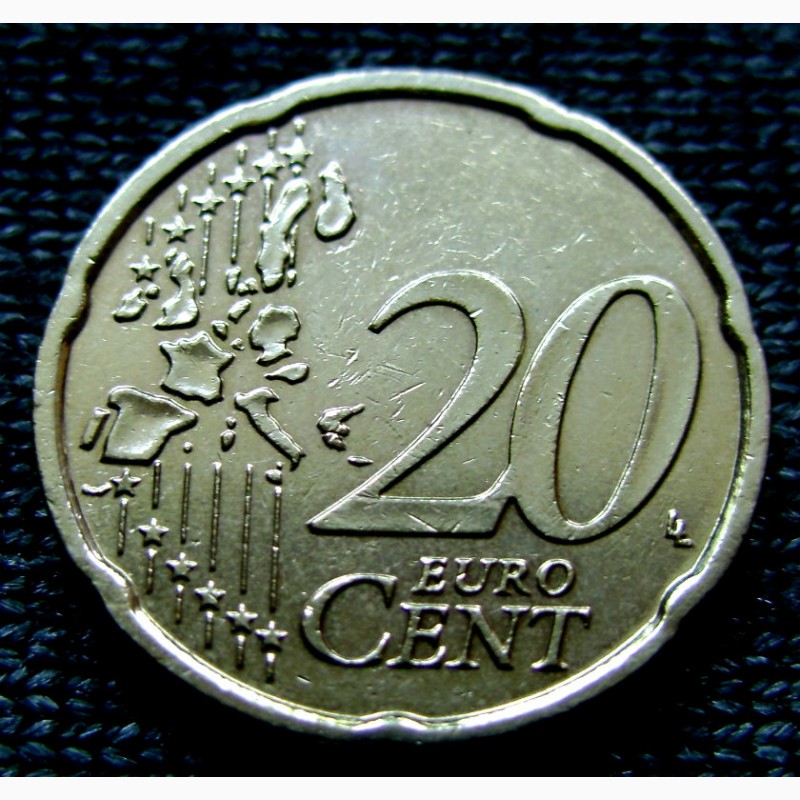 Фото 2. Монета 20 евро центов 2002 год