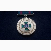 Медаль 15 лет пограничной службе. полный комплект. документ. коробка. медаль. украина