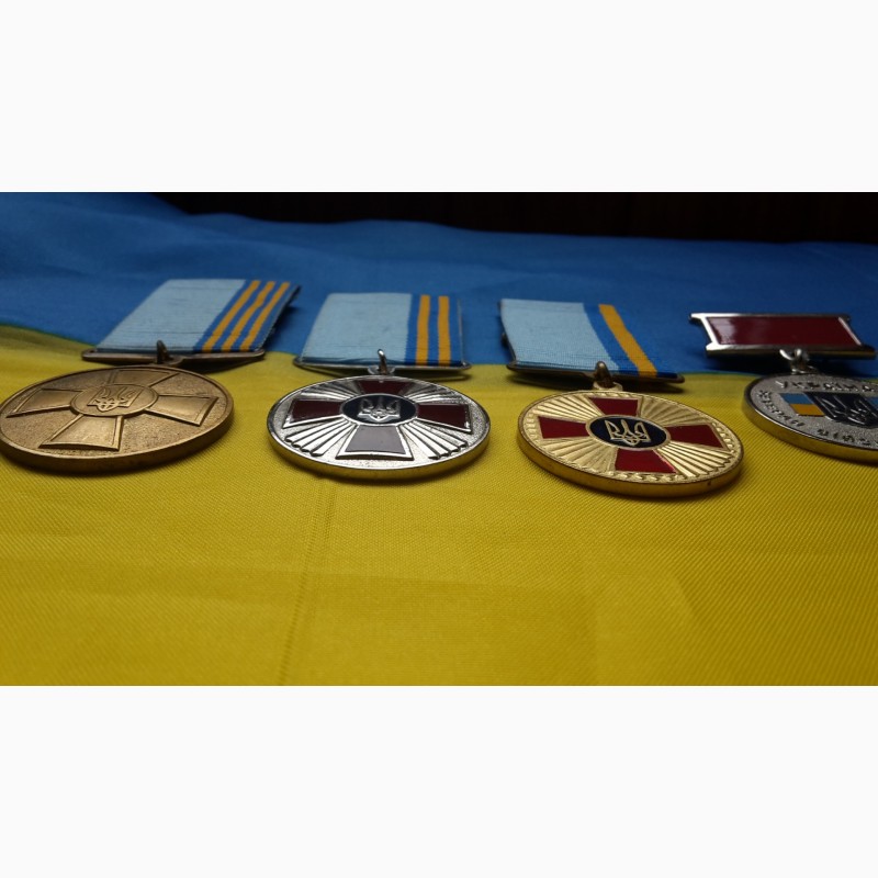 Фото 2. Медали. За безупречную службу 1, 2, 3 степень. Ветеран. ВС Украина. комплект 4 медали