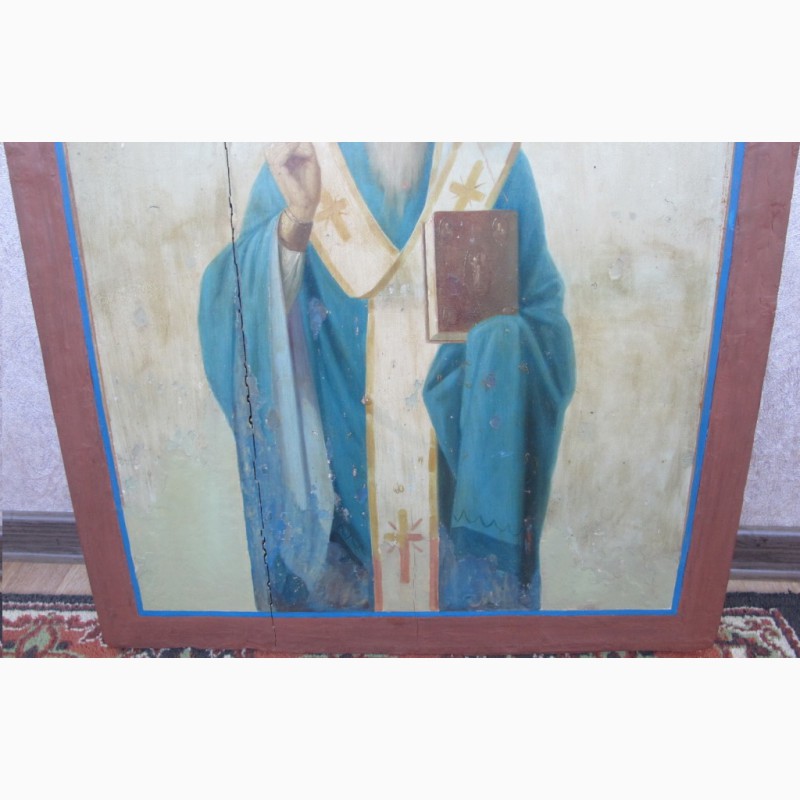 Фото 6. Икона надвратная двусторонняя Святые Илья и Харлампий, 19 век