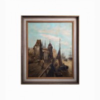 Продается Картина Старый порт Роттердама F.Dumont. Конец XIX века