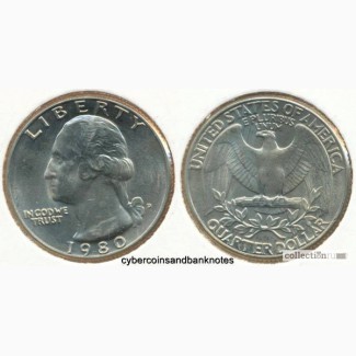 Quarter dollar liberty 1980