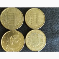 Монеты Евро, много разных