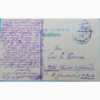 Редкая открытка Фазаны в поле 1918 год