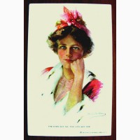 Редкая открытка. Модерн. « Губы говорят да!» 1901 год