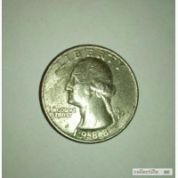 Монета-перевёртыш liberty quarted dollar (p) 1988 года