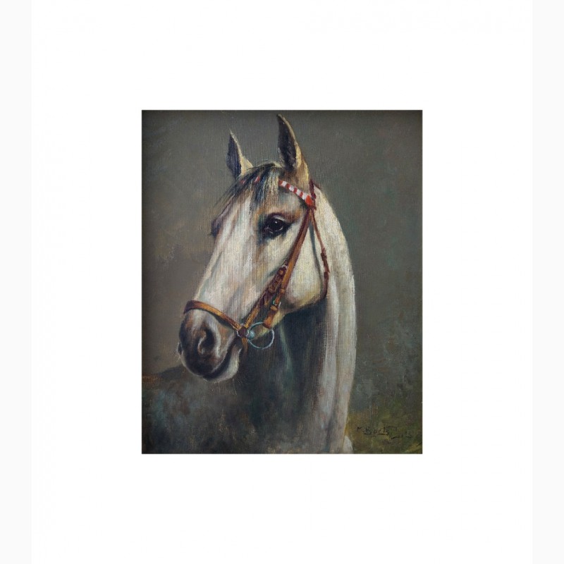 Фото 2. Продается Картина Портрет коня с уздечкой. Michael Borbely 1963 год