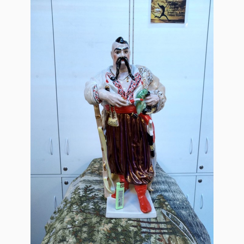 Фото 4. Фарфоровая фигурка большая Казак Тарас Бульба. Высокая статуэтка 48 см ПЗХК