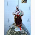 Фарфоровая фигурка большая Казак Тарас Бульба. Высокая статуэтка 48 см ПЗХК