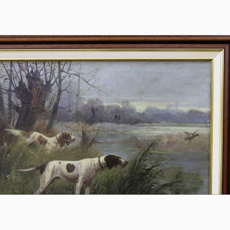 Фото 3. Продается Картина Сеттеры охотящиеся на утку. Eugène Petit (1839-1886 гг.)