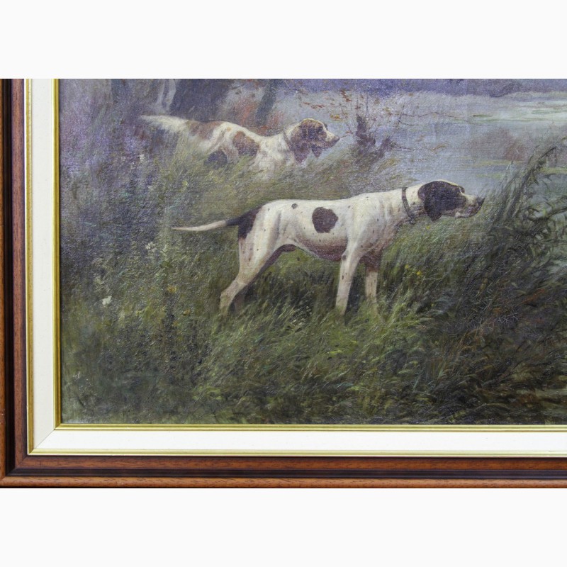 Фото 4. Продается Картина Сеттеры охотящиеся на утку. Eugène Petit (1839-1886 гг.)