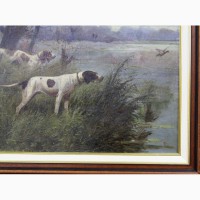 Продается Картина Сеттеры охотящиеся на утку. Eugène Petit (1839-1886 гг.)