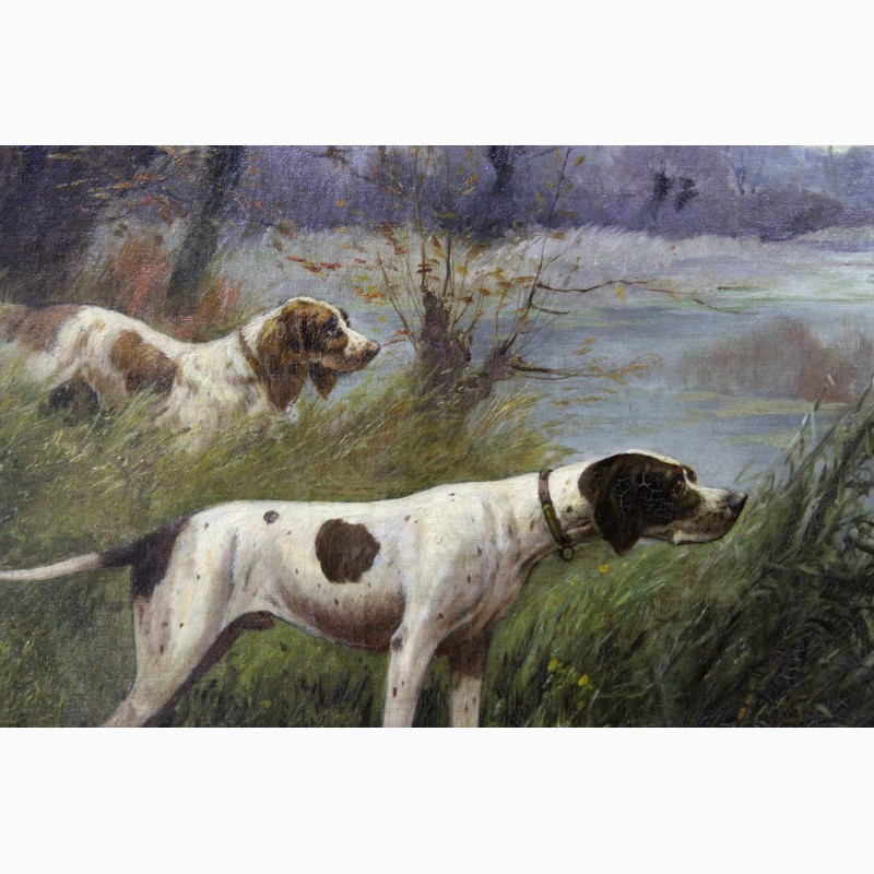 Фото 6. Продается Картина Сеттеры охотящиеся на утку. Eugène Petit (1839-1886 гг.)