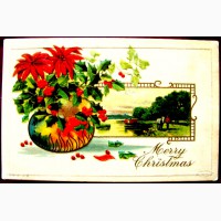 Редкая открытка С Рождеством! США, 1909 год