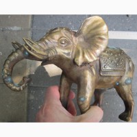 Бронзовая статуэтка Слон, старинная