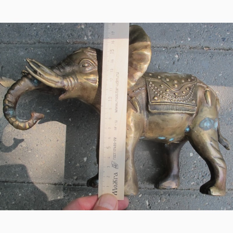 Фото 7. Бронзовая статуэтка Слон, старинная