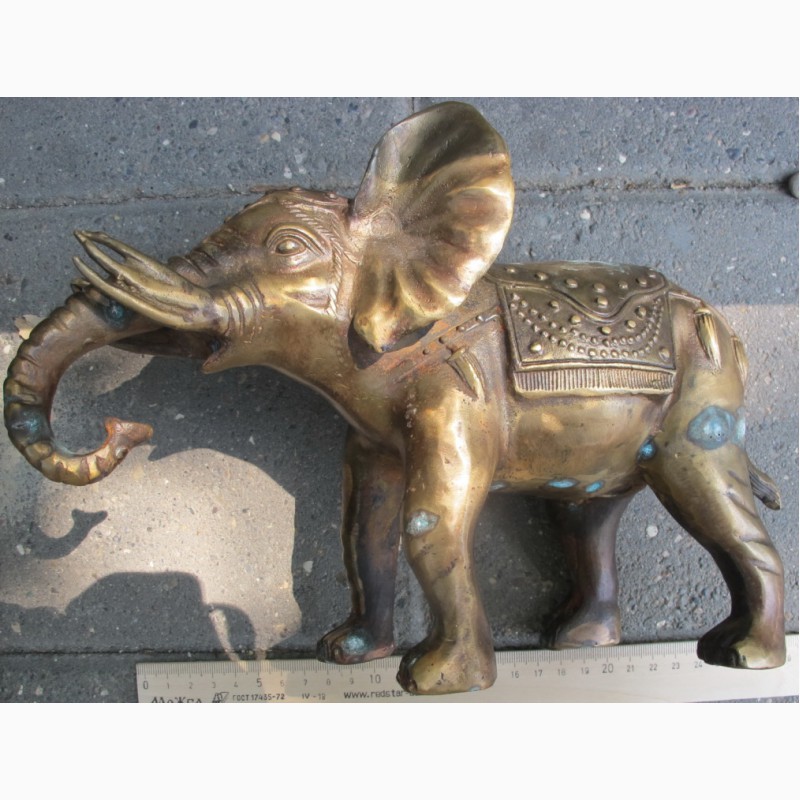 Фото 9. Бронзовая статуэтка Слон, старинная