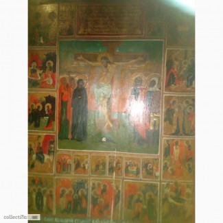 Икона Праздники, конец 19века, размер 64х60