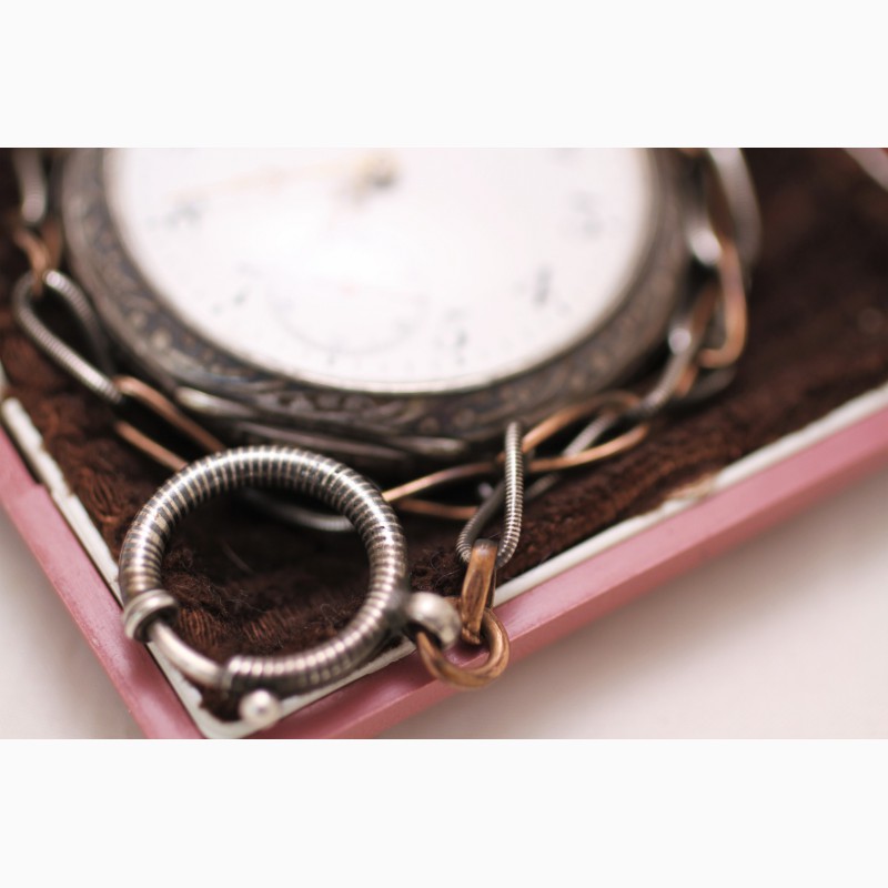 Фото 10. Продаются Серебряные карманные часы Omega с шатленом. Швейцария начало XX века