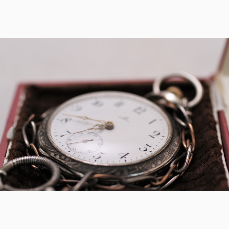 Фото 11. Продаются Серебряные карманные часы Omega с шатленом. Швейцария начало XX века