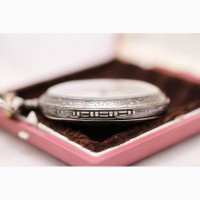 Продаются Серебряные карманные часы Omega с шатленом. Швейцария начало XX века