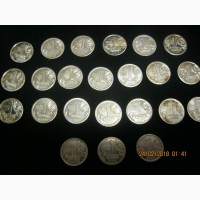 Комплект водочных монеток ( 1 гр.серебра 999 пробы ) -23шт