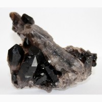 Морион - дымчатый кварц, друза кристаллов двух генераций