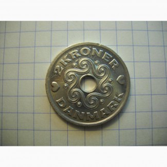 Дания. Монета с сердечками 1997г
