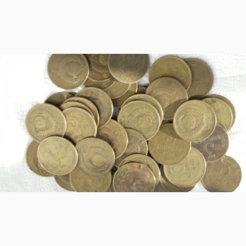Фото 2. Продам монеты 3коп 1961г 50шт