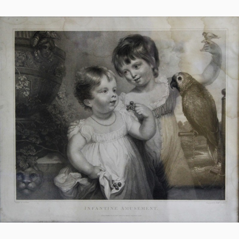 Фото 2. Продается Гравюра Infantine Amusement Anthony Cardon. Англия 1804 год