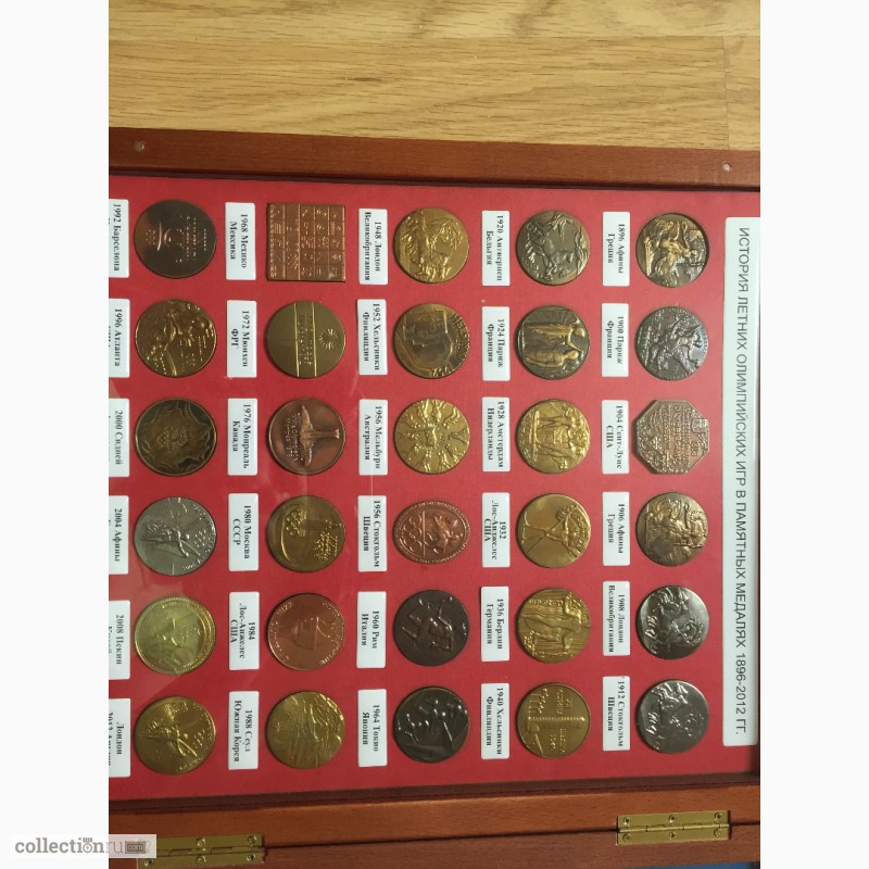 Фото 5. История олимпийских игр в медалях 1896-2012 в деревянной упаковке