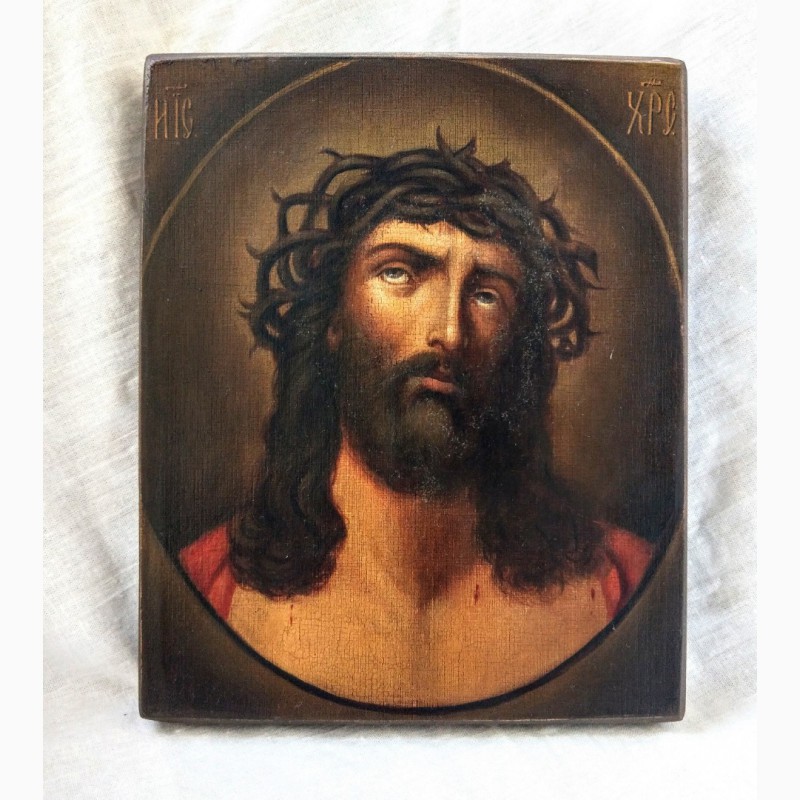 Фото 2. Продается Икона Иисус Христос в Терновом Венце. Конец XIX века