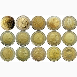 Юбилейные монеты 2 евро - разные страны