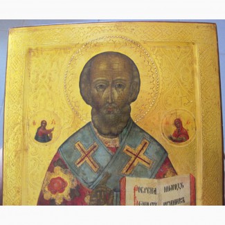 Икона Николай Чудотворец, полная реставрация