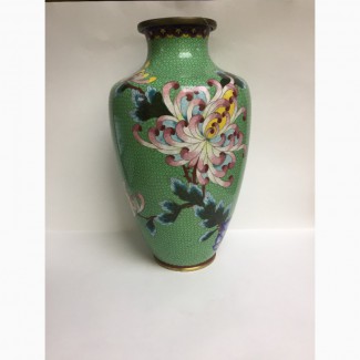 Напольная ваза для цветов, выполнена в технике клуазоне