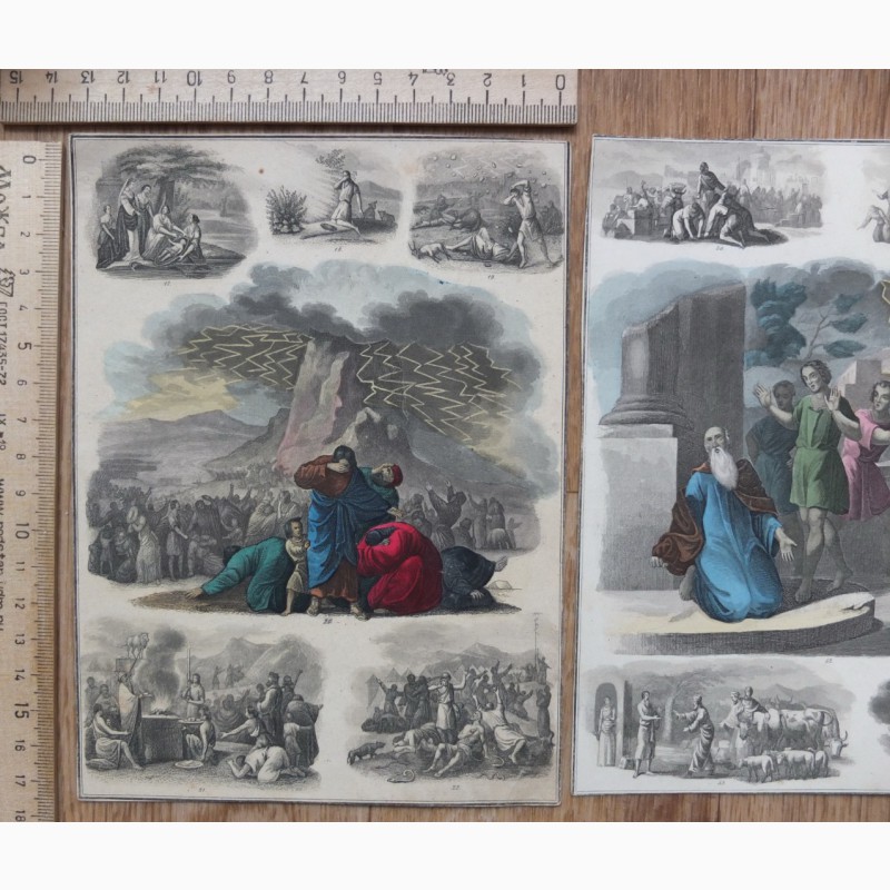 Фото 4. Гравюры ручная раскраска, начало 19 века, Европа, 24 гравюры