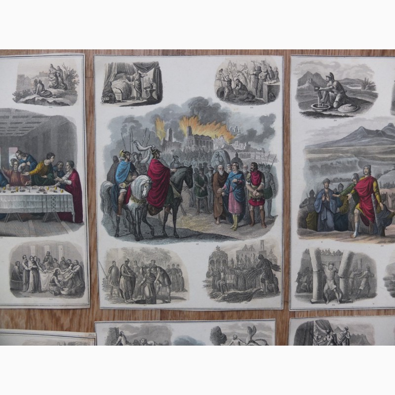 Фото 9. Гравюры ручная раскраска, начало 19 века, Европа, 24 гравюры