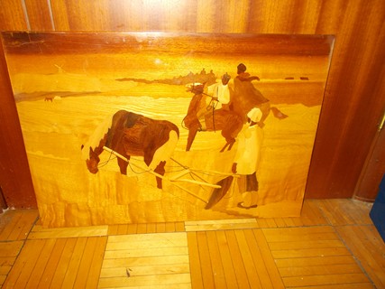 Картина (интарсия)1977 год по картине Б.Угарова Земля 1972 года