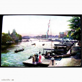 Редкая открытка. Темза. Вид с моста.1898 год