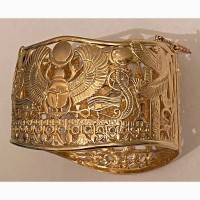 Золотой женский браслет по египетским мотивам, ручная работа