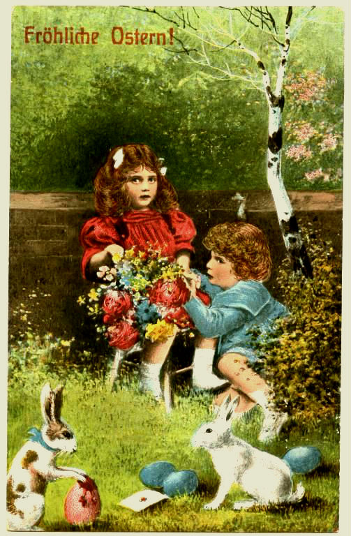 Редкая открытка С Пасхой! 1909 года