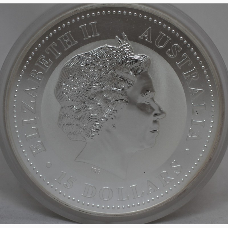 Фото 4. Продается Серебряная монета Австралии 15 $ Год Петуха 2005 года. 500 гр 999 проба
