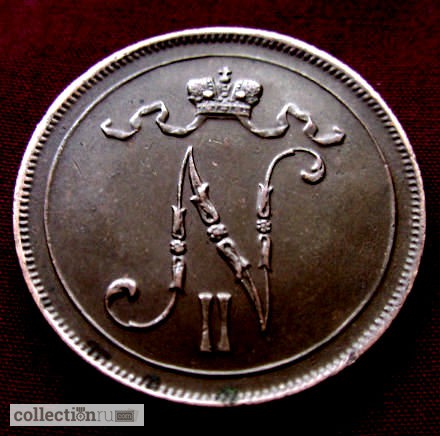 Фото 2. Редкая, медная монета 10 пенни 1916 год